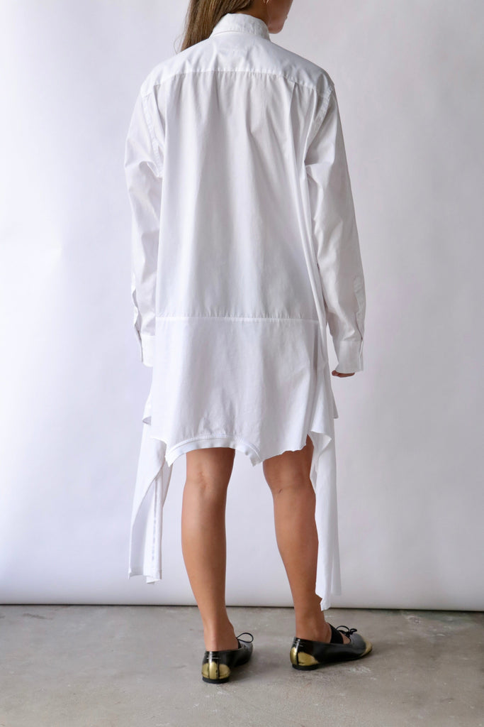 MM6 Maison Margiela Cotton Poplin Shirt Dress in White Dresses MM6 Maison Margiela 