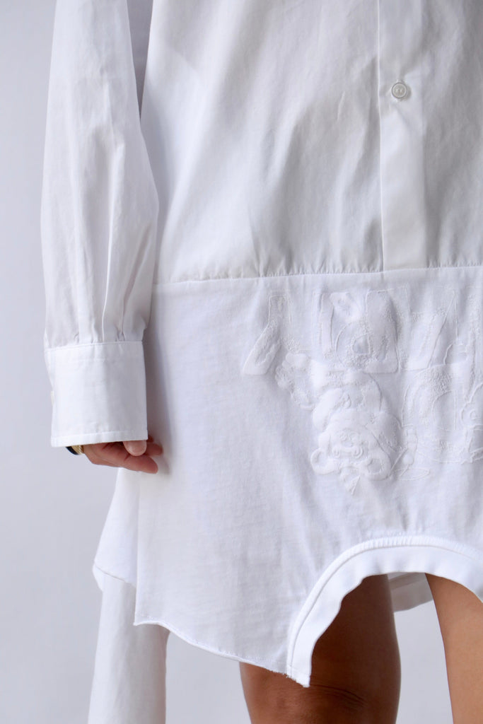 MM6 Maison Margiela Cotton Poplin Shirt Dress in White Dresses MM6 Maison Margiela 