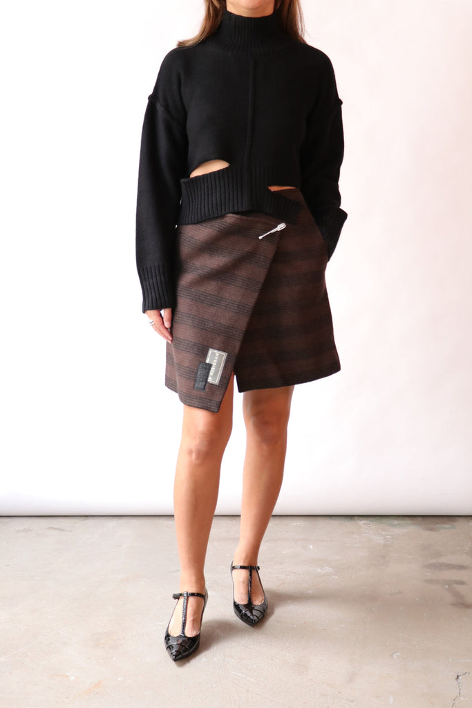 MM6 Maison Margiela Distressed Knitted Jumper in Black Sweatshirts MM6 Maison Margiela 