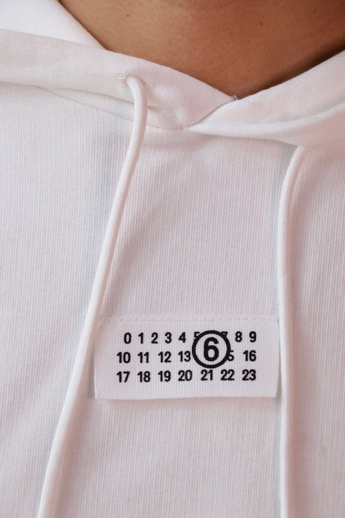 MM6 Maison Margiela Hooded Sweatshirt in Off White Sweatshirts MM6 Maison Margiela 