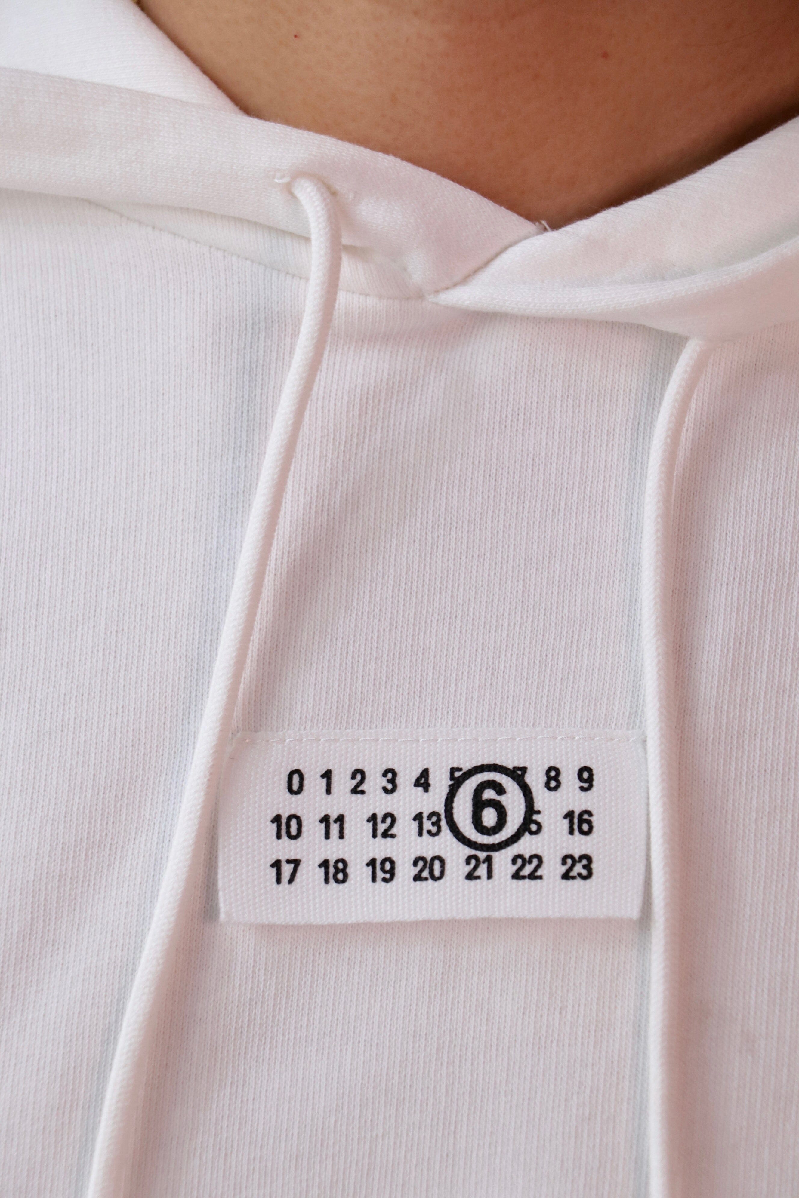 MM6 Maison Margiela Hooded Sweatshirt in Off White | WE ARE ICONIC