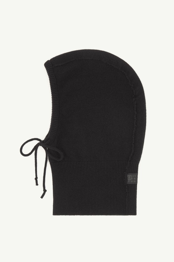 MM6 Maison Margiela Knit Hood in Black Accessories MM6 Maison Margiela 