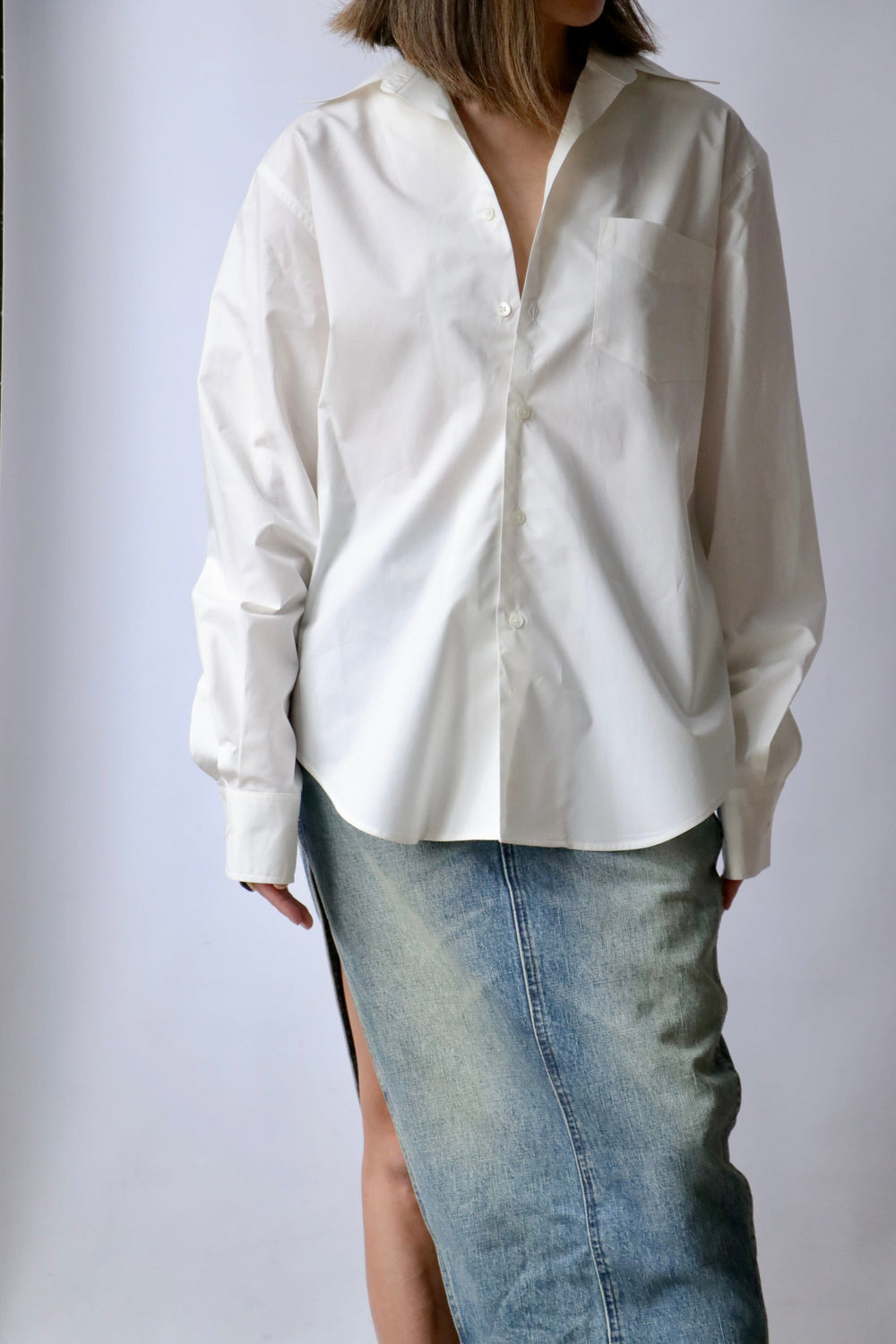 MM6 Maison Margiela Long Sleeve Shirt in Off White
