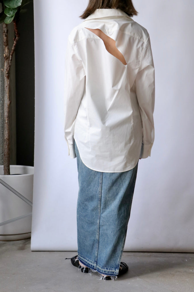 mm6 maison margiela long sleeve shirt in off white tops blouses mm6 maison margiela