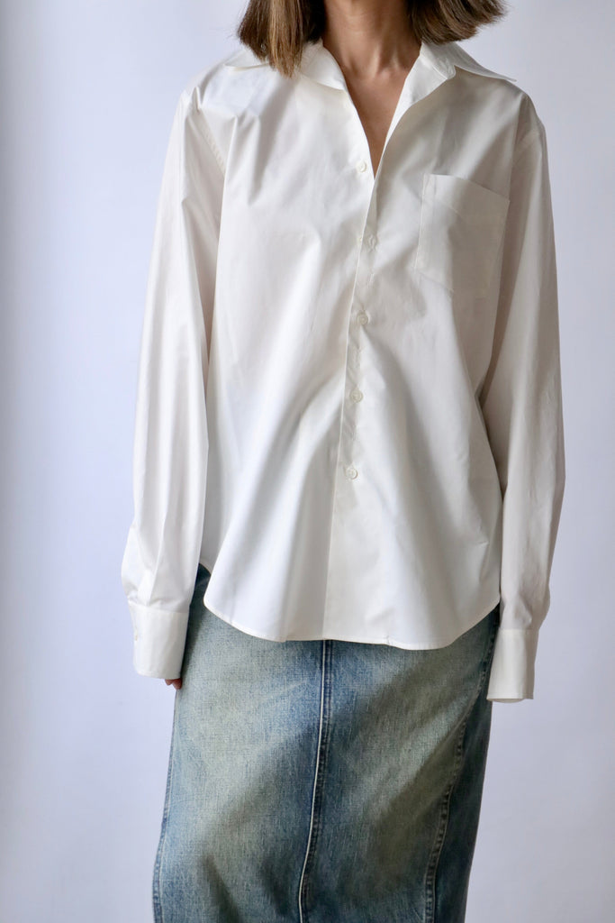 MM6 Maison Margiela Long Sleeve Shirt in Off White tops-blouses MM6 Maison Margiela 