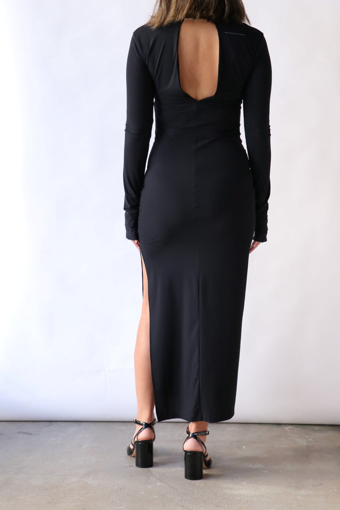 MM6 Maison Margiela Maxi Jersey Dress in Black Dresses MM6 Maison Margiela 