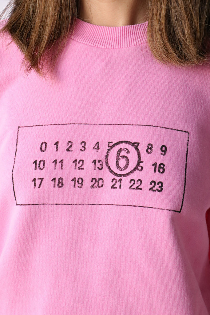 MM6 Maison Margiela Print Sweatshirt in Pink Sweatshirts MM6 Maison Margiela 