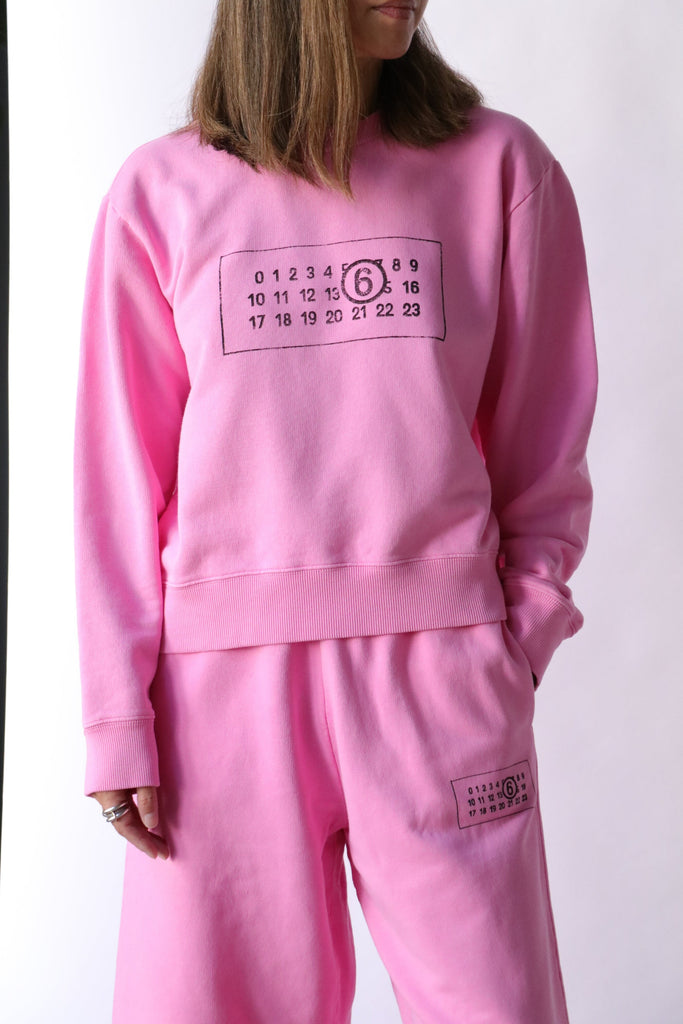 MM6 Maison Margiela Print Sweatshirt in Pink Sweatshirts MM6 Maison Margiela 