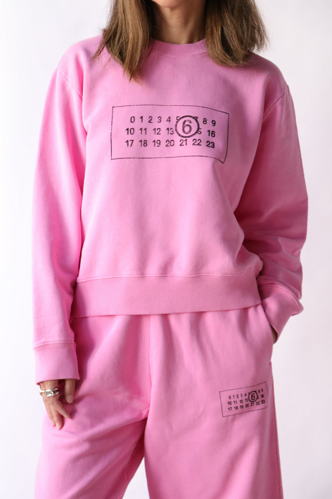 MM6 Maison Margiela Print Sweatshirt in Pink Sweatshirts MM6 Maison Margiela 