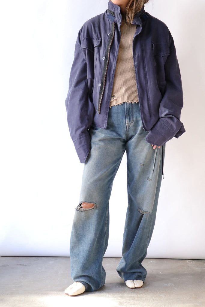 MM6 Maison Margiela Sports Jacket in Blue Outerwear MM6 Maison Margiela 