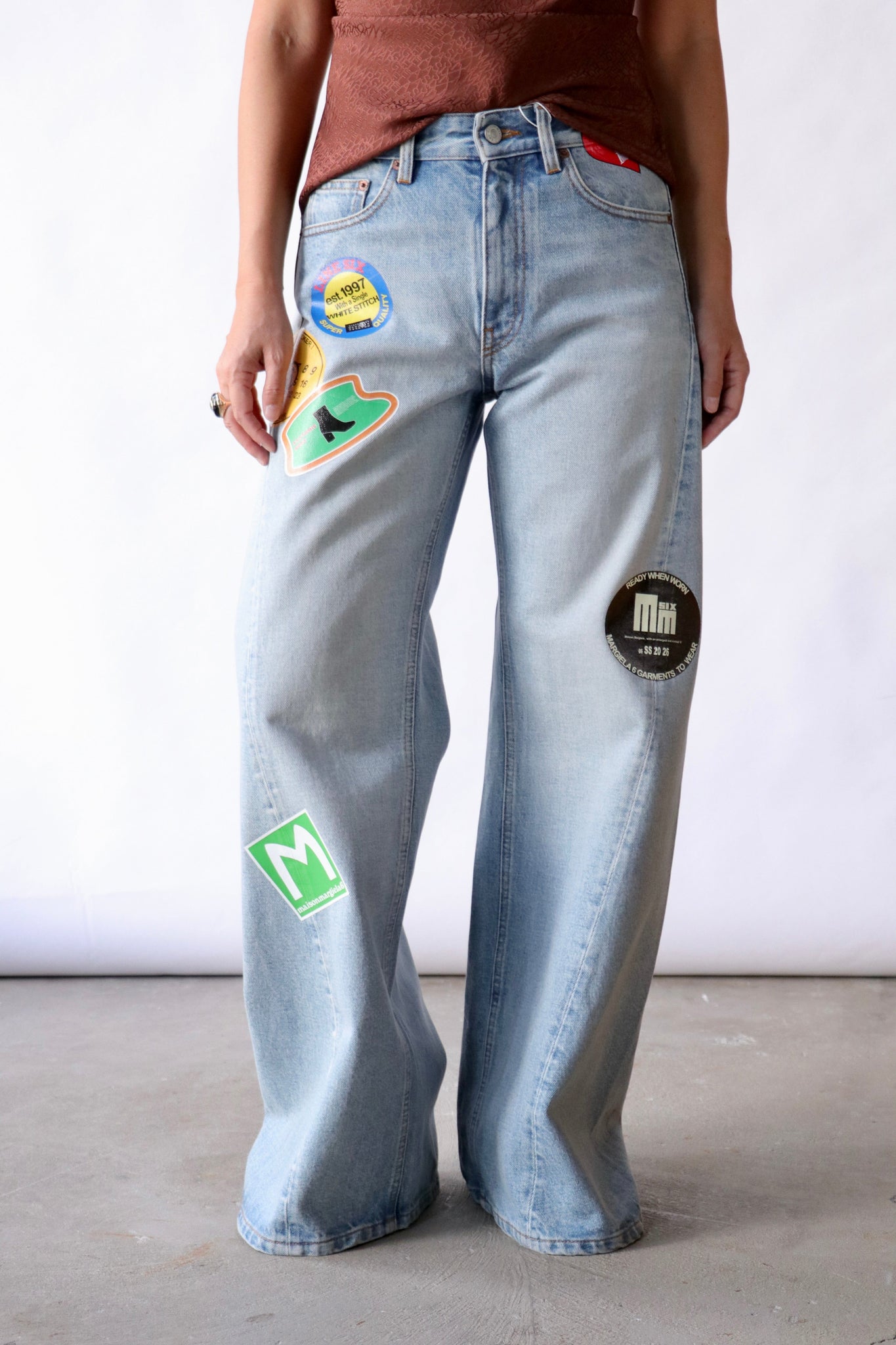 MM6 Maison Margiela Wide-Leg Jeans in Blue Bottoms MM6 Maison Margiela 