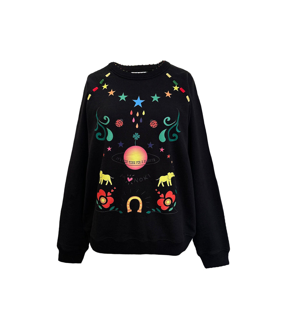 Monoki Blessed Sweater in Black Sweatshirts Monoki 