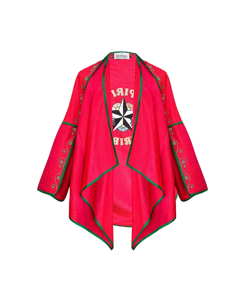 Monoki Lotus Jacket in Red Outerwear Monoki 