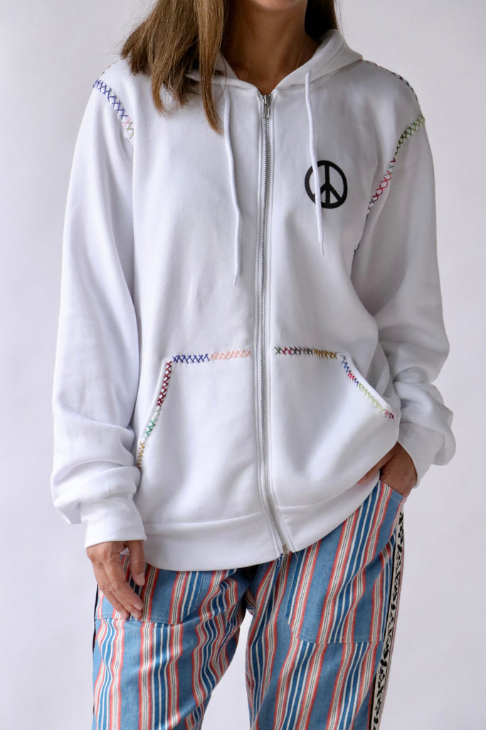 Monoki Tarot Hoodie in White Multi Sweatshirts Monoki 