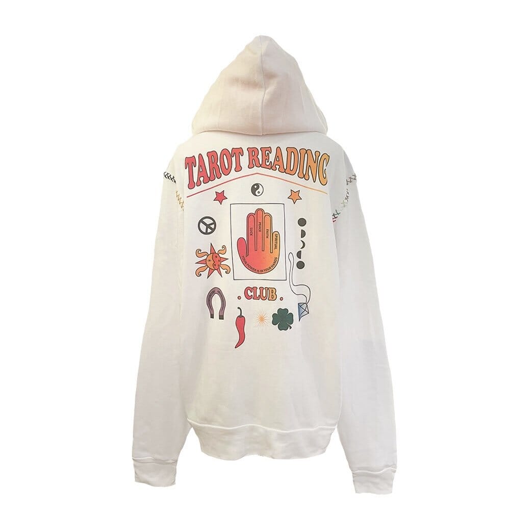 Monoki Tarot Hoodie in White Multi Sweatshirts Monoki 