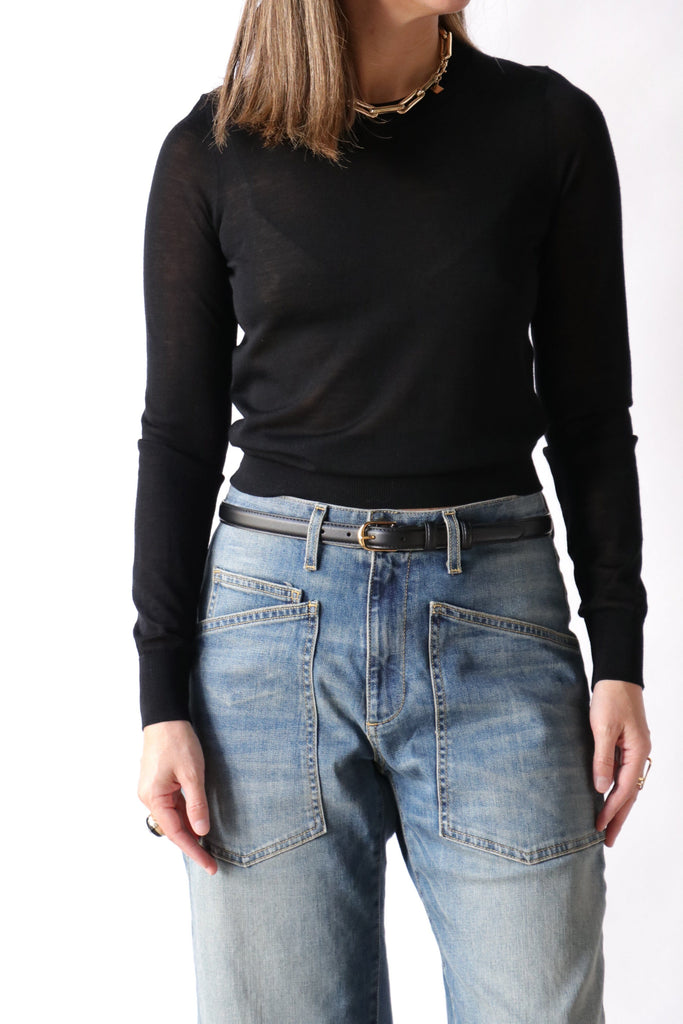 Nili Lotan Dixon Sweater in Black Knitwear Nili Lotan 