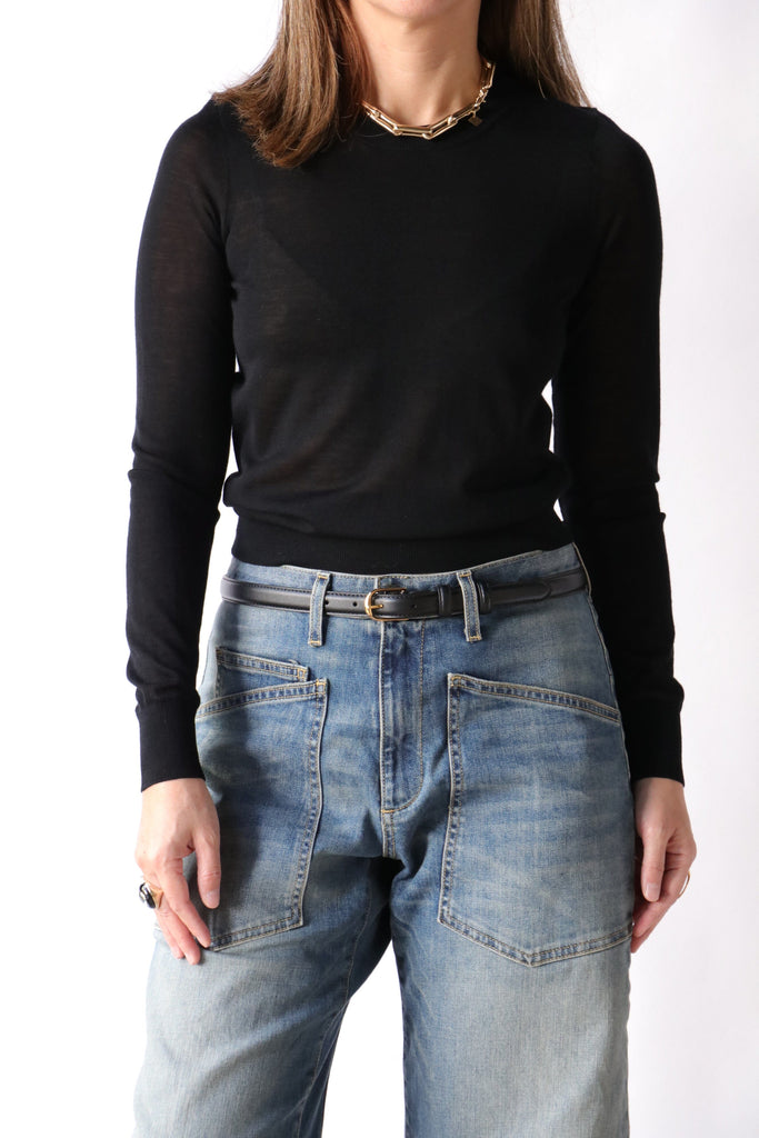 Nili Lotan Dixon Sweater in Black Knitwear Nili Lotan 