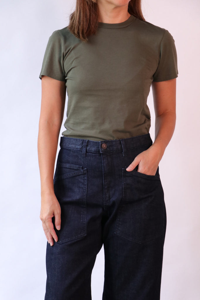 Nili Lotan Mariela Crewneck Tee in Clover T-Shirts & Tanks Nili Lotan 