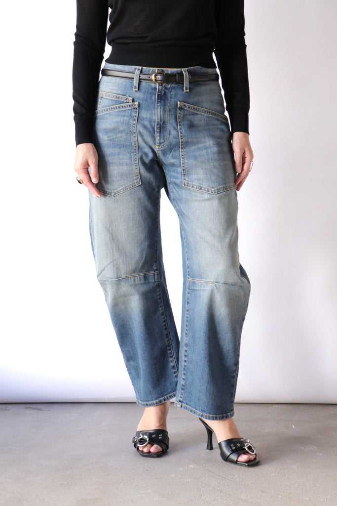 Nili Lotan Shon Jean in Classic Wash Bottoms Nili Lotan 