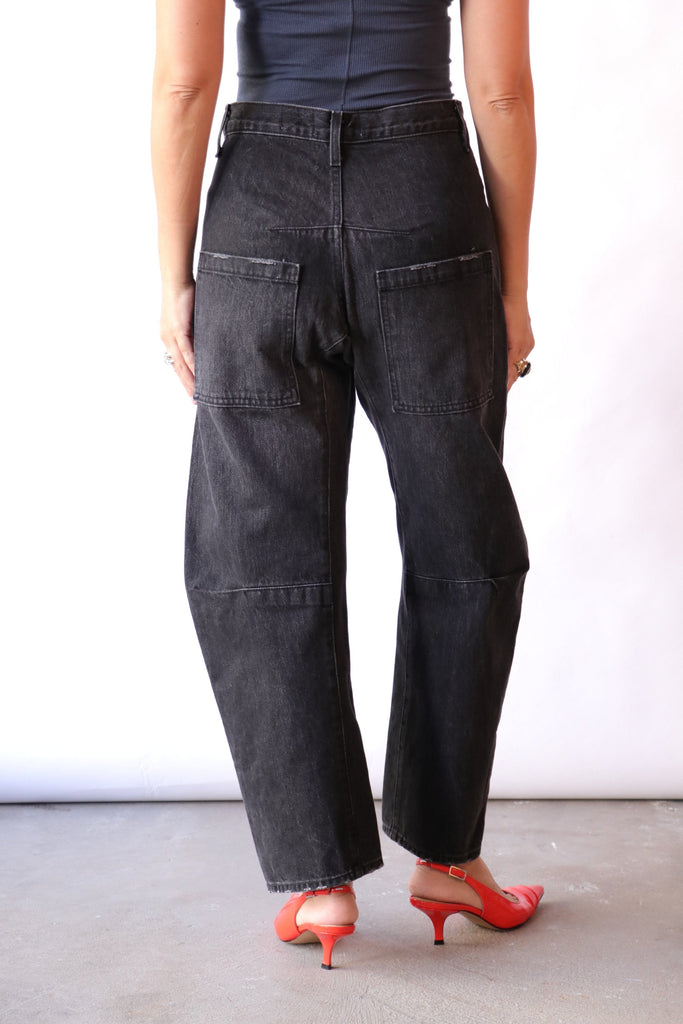 Nili Lotan Shon Jean in Stone Black Wash Bottoms Nili Lotan 