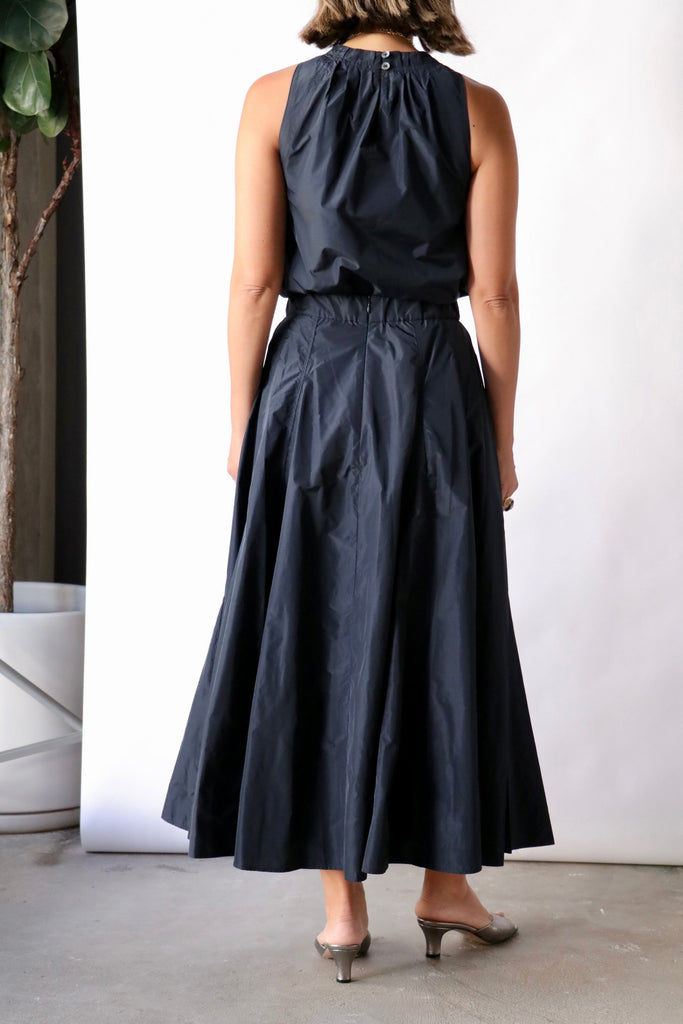 Odeeh Ultra Light Taffeta Skirt in Navy Bottoms Odeeh 