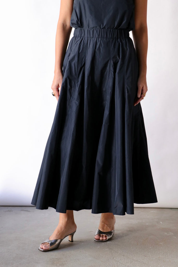 Odeeh Ultra Light Taffeta Skirt in Navy Bottoms Odeeh 