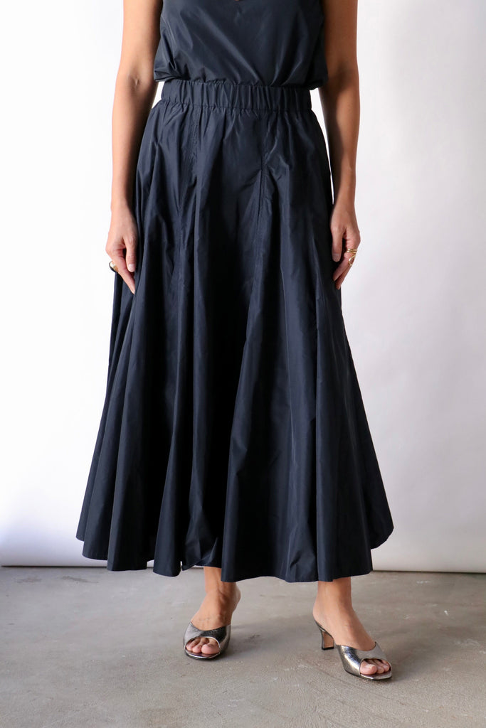 Odeeh Ultra Light Taffeta Skirt in Navy Bottoms Odeeh 