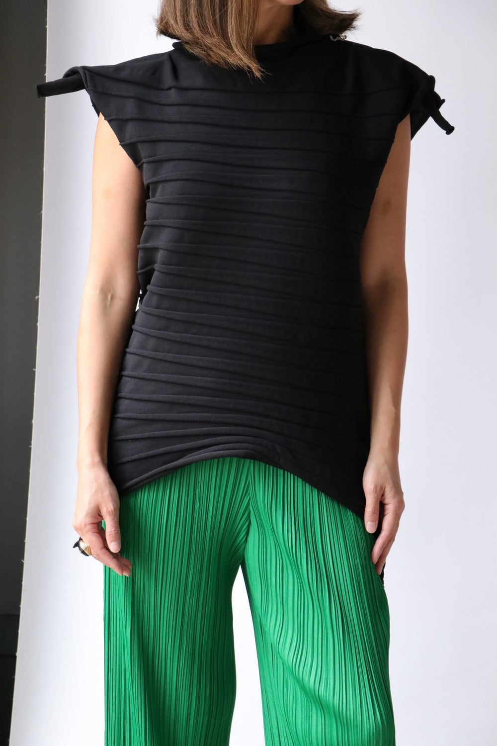 Pleats Please by Issey Miyake Chili Knit in Black