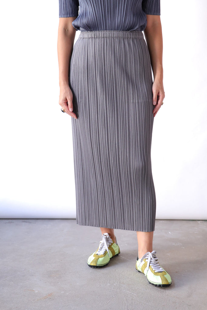 Pleats Please Issey Miyake Basics in Gray Bottoms Pleats Please by Issey Miyake 