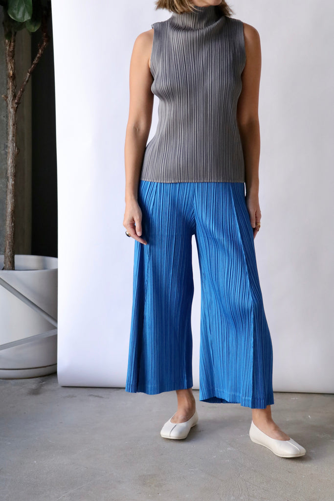 Pleats Please Issey Miyake Basics Top in Grey tops-blouses Pleats Please by Issey Miyake 