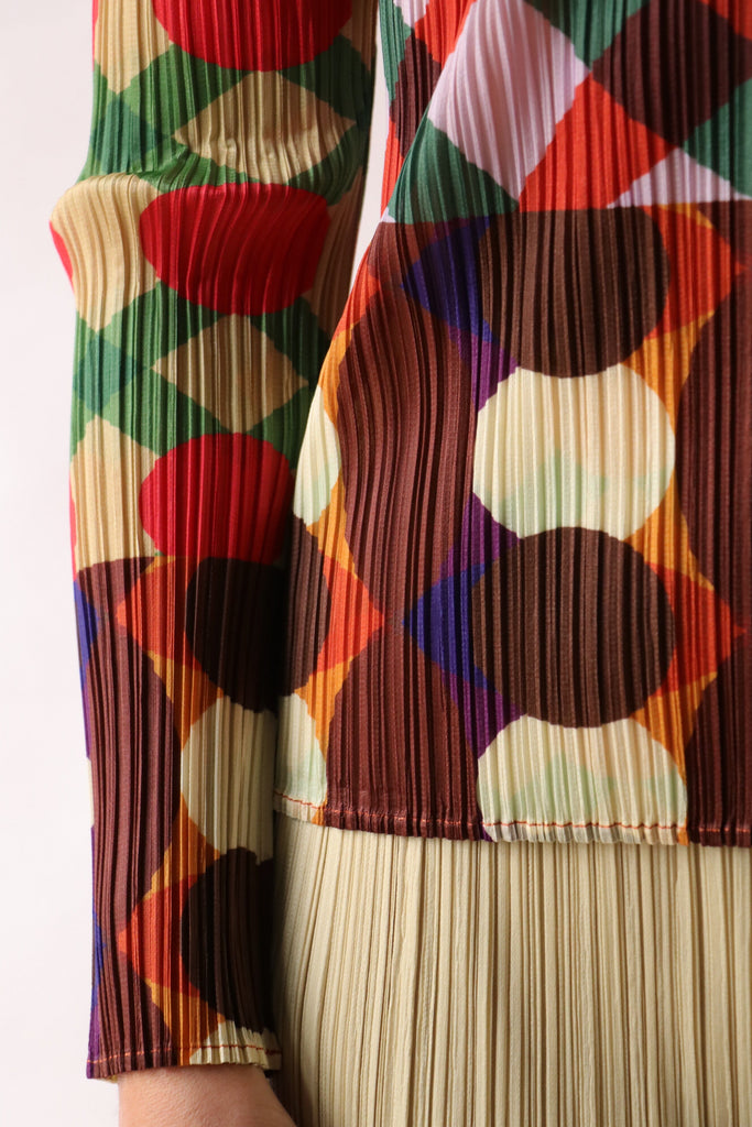 Pleats Please Issey Miyake Harmony Top in Pink Multi tops-blouses Pleats Please by Issey Miyake 