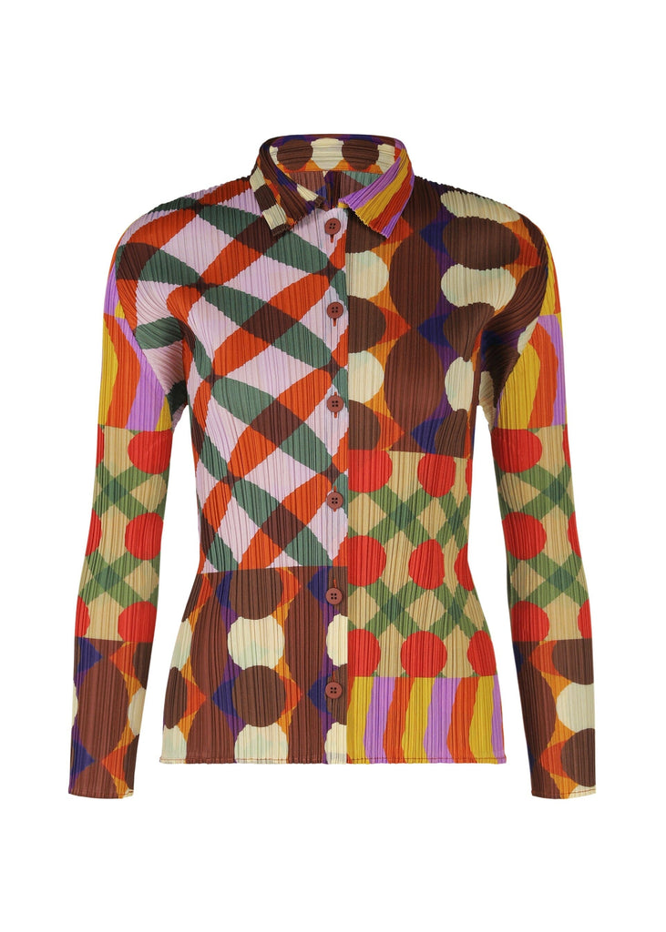 Pleats Please Issey Miyake Harmony Top in Pink Multi tops-blouses Pleats Please by Issey Miyake 