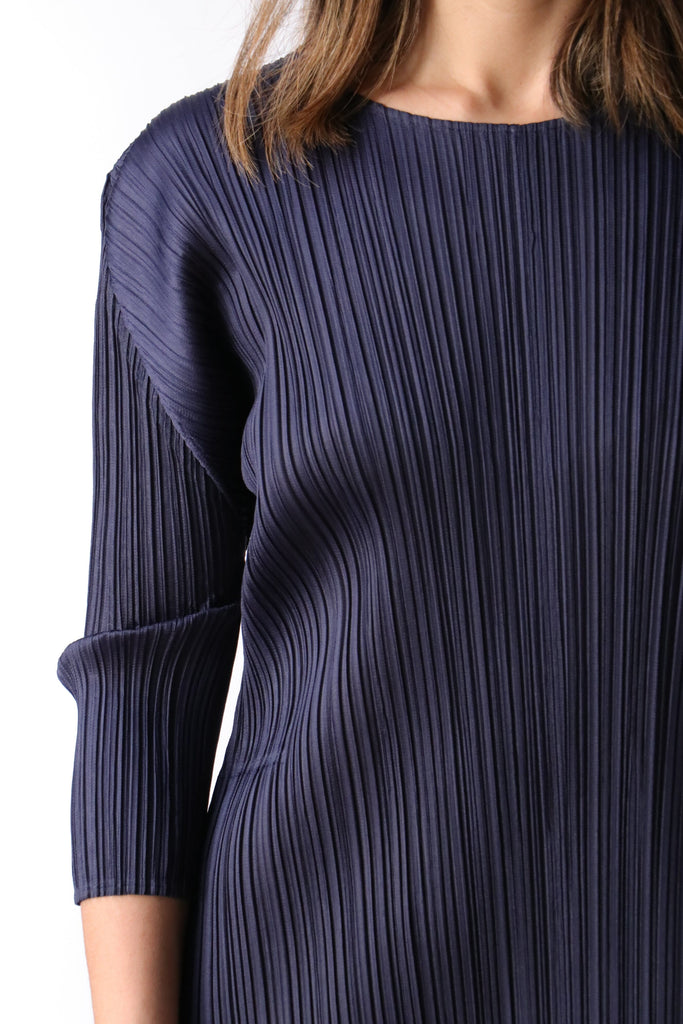 Pleats Please Issey Miyake June Dress in Dark Navy Dresses Pleats Please by Issey Miyake 