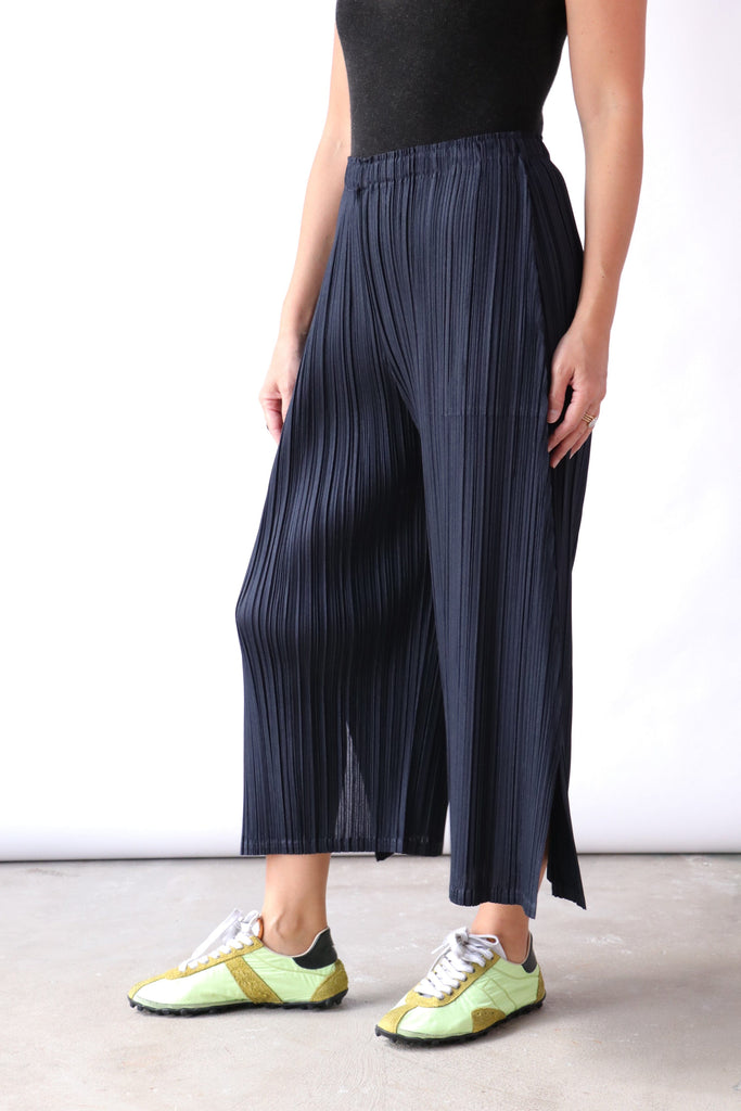 Pleats Please Issey Miyake Mellow Pleats in Blue Black Bottoms Pleats Please by Issey Miyake 