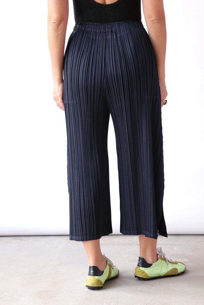 Pleats Please Issey Miyake Mellow Pleats in Blue Black Bottoms Pleats Please by Issey Miyake 