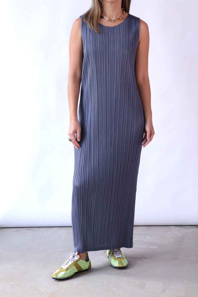 Pleats Please Issey Miyake Monthly Colors: May Dark Blue Gray Dresses Pleats Please by Issey Miyake 