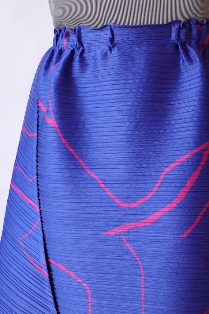 Pleats Please Issey Miyake Pause Skirt in Blue Bottoms Pleats Please by Issey Miyake 