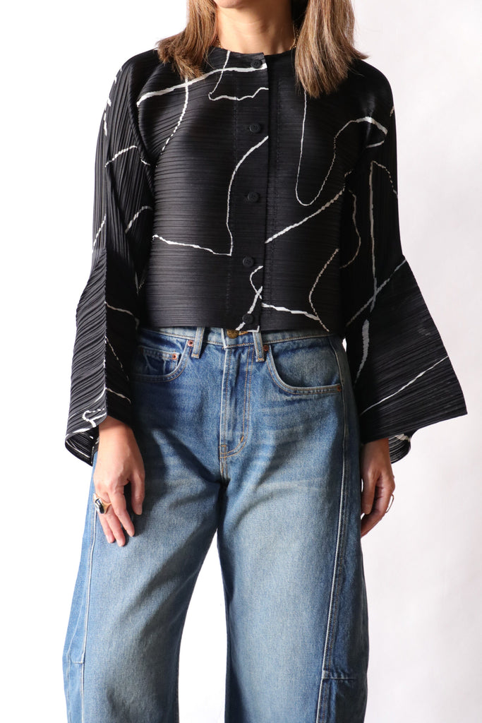 Pleats Please Issey Miyake Pause Top in Black tops-blouses Pleats Please by Issey Miyake 