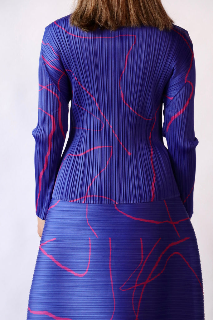 Pleats Please Issey Miyake Pause Top in Blue tops-blouses Pleats Please by Issey Miyake 