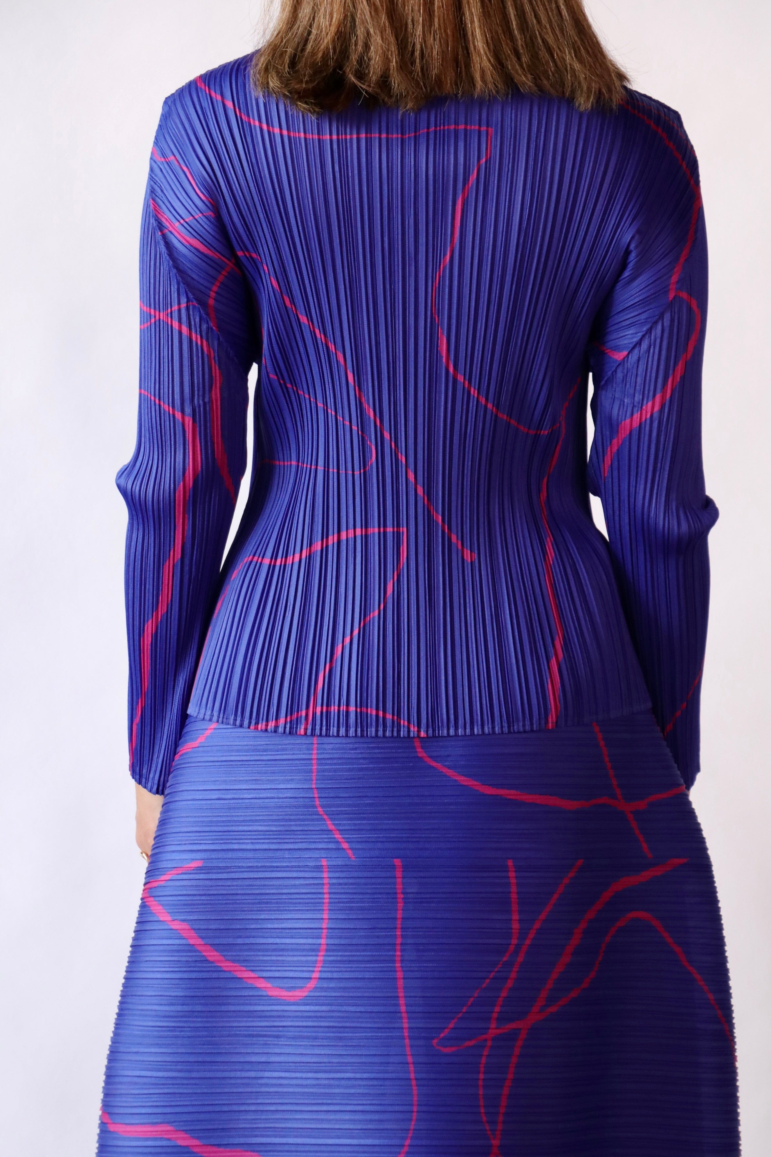 Pleats Please Issey Miyake Pause Top in Blue | WE ARE ICONIC