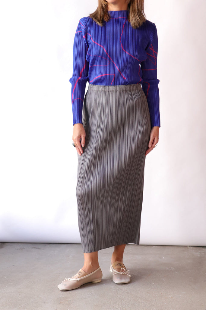 Pleats Please Issey Miyake Pause Top in Blue tops-blouses Pleats Please by Issey Miyake 