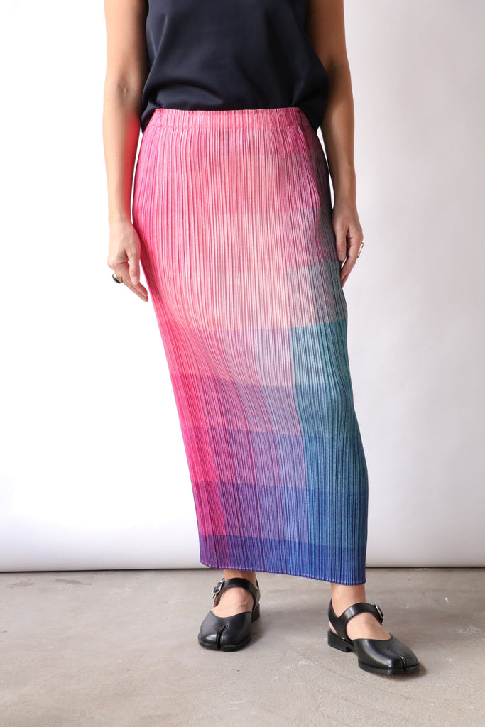 Pleats Please Issey Miyake Photon Skirt in Pink no.22 Bottoms Pleats Please by Issey Miyake 