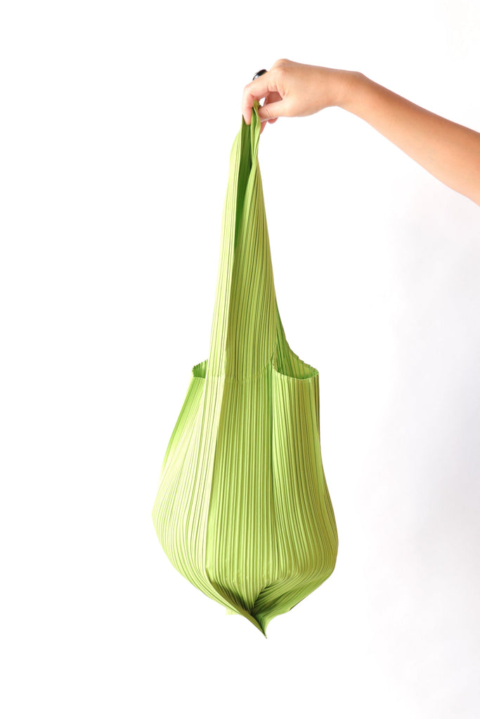 Pleats Please Issey Miyake Shift Pleats Bag in Yellow Green Accessories Pleats Please by Issey Miyake 