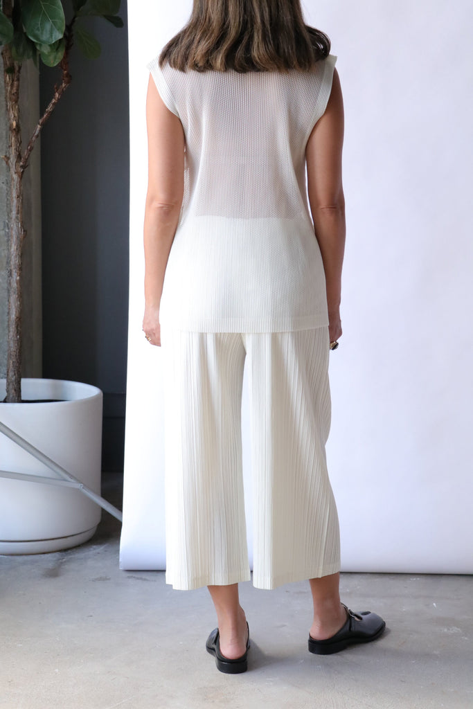 Pleats Please Issey Miyake Tatami July in Off White tops-blouses Pleats Please by Issey Miyake 