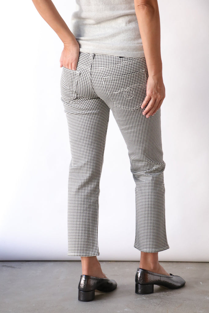 R13 Boy Straight in Printed Houndstooth Bottoms R13 