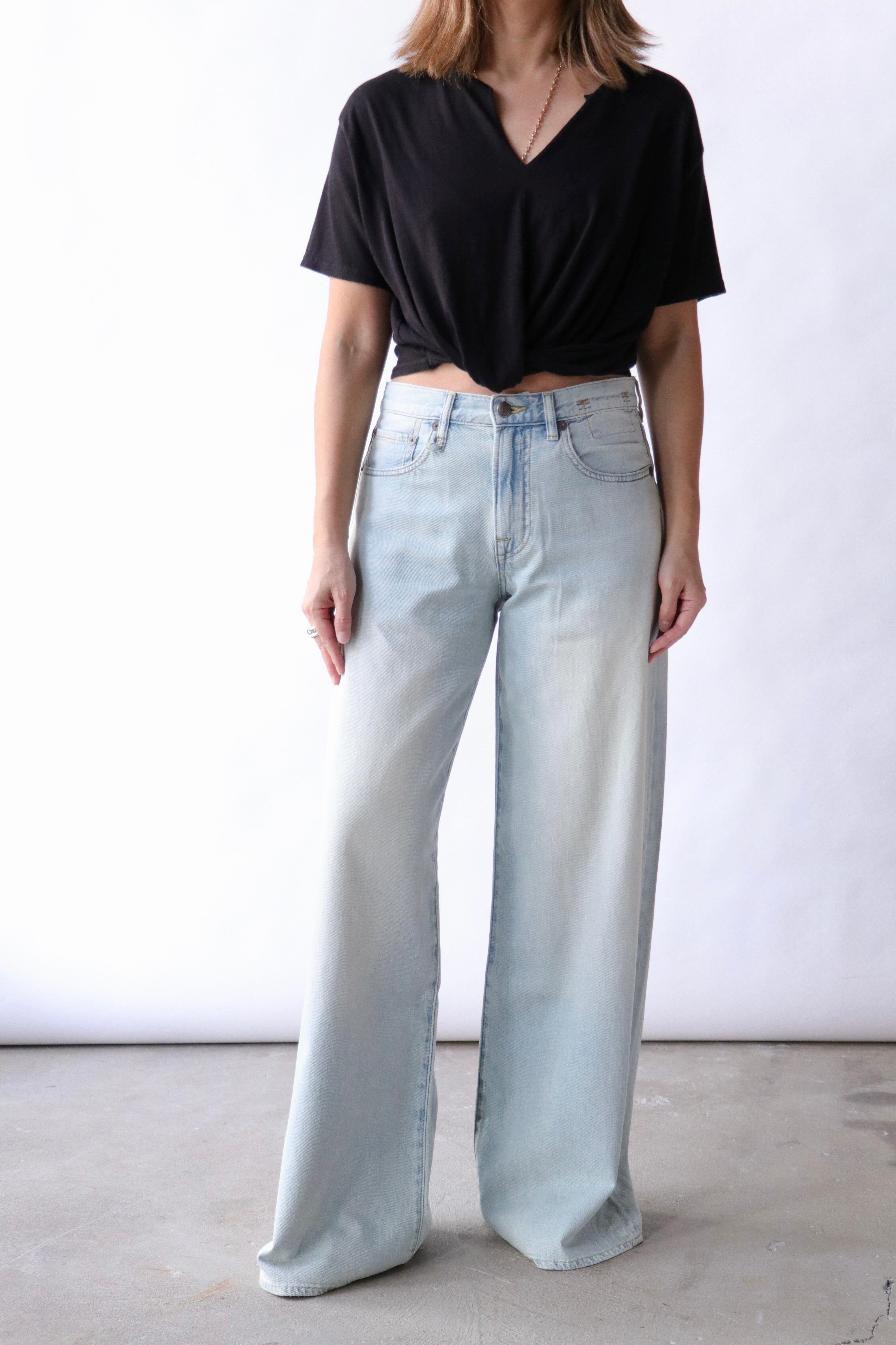 R13 D'arcy Flare Jean in Lennon Blue | WE ARE ICONIC
