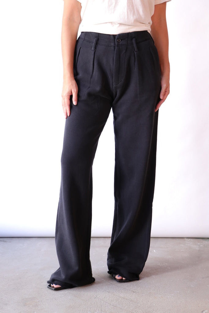 R13 Double Pleat Sweatpant in Black Bottoms R13 