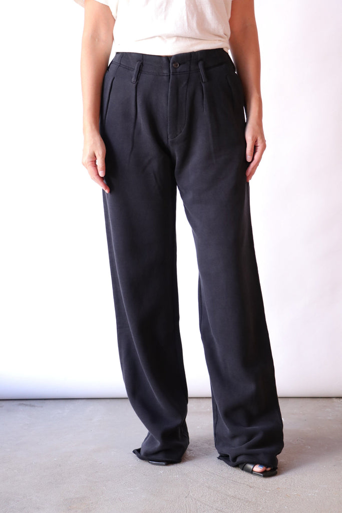 R13 Double Pleat Sweatpant in Black Bottoms R13 