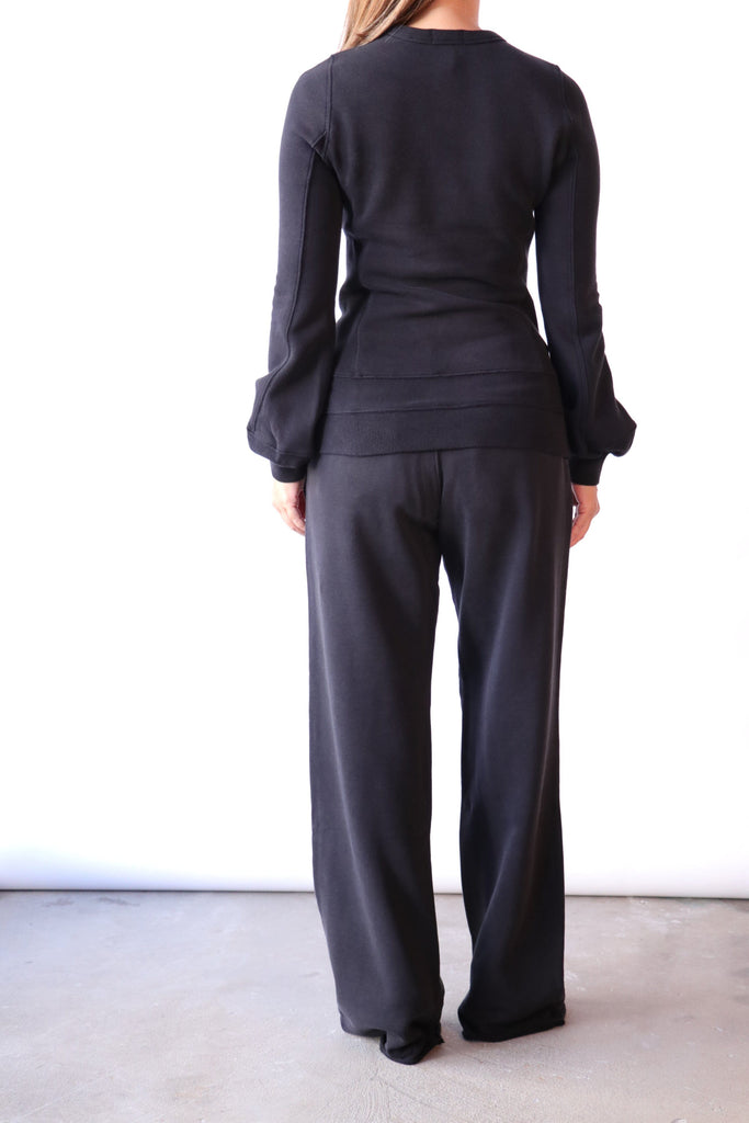 R13 Elongated Crewneck in Black Sweatshirts R13 