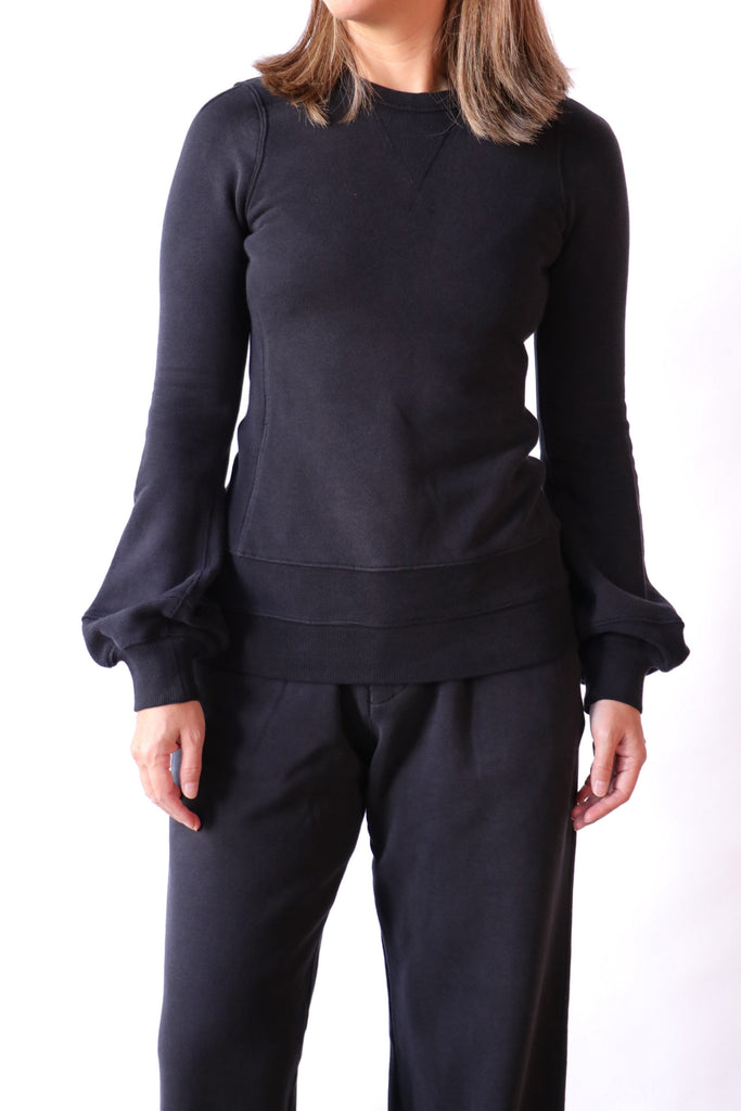 R13 Elongated Crewneck in Black Sweatshirts R13 